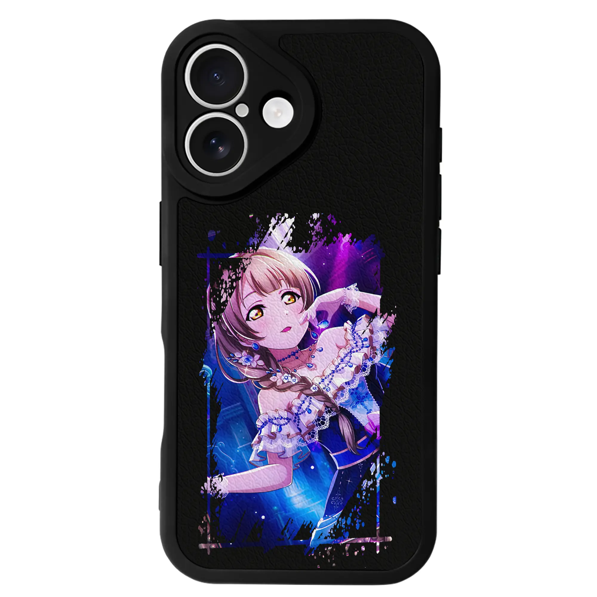 Love Live! グッズ,南ことり - IPhone 16シリーズ対応 ・ シリコンスマホケース ・ レザー調 ・ 高精度フィット ・ 耐衝撃 ・ ワイヤレス充電対応 ・ 精密カット